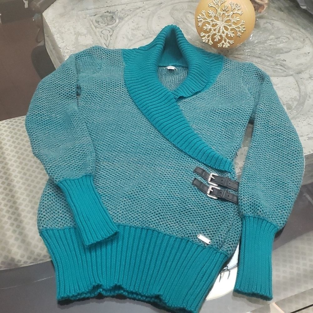 Guess Blue KNIT CHUNKY THICK COTTON BLEND NEW SWEATER Small